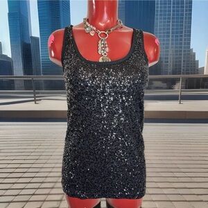 Cute sexy Black sequin Tank Top